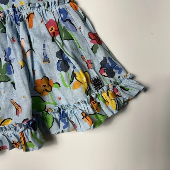 HILL HOUSE Home Of The Paz Skirt Light Blue Space Floral Size Small - Picture 5 of 8
